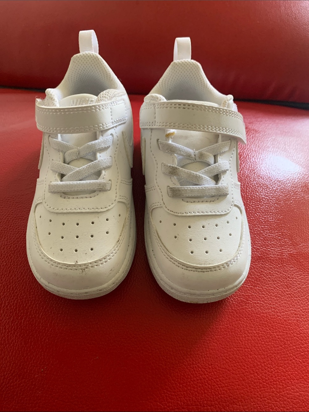 Nike Kids White Velcro & Lace-Look Sneakers